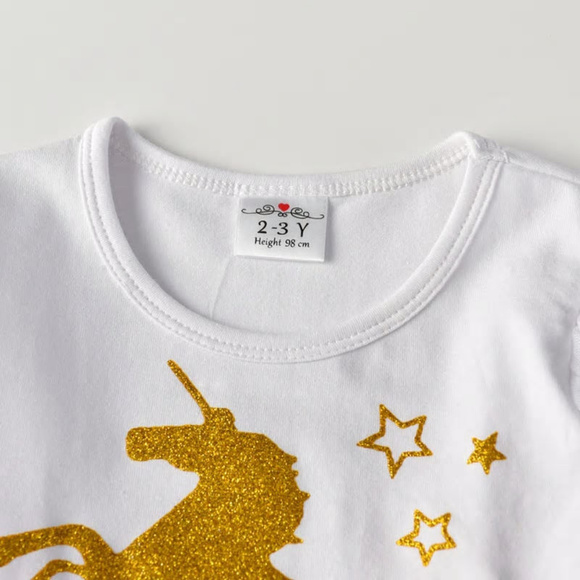 Gold Unicorn Girls PInk Tutu Dress - Picture 2 of 3